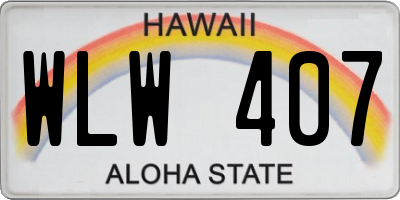 HI license plate WLW407