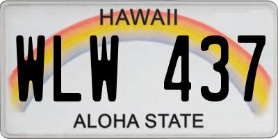 HI license plate WLW437