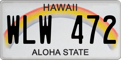 HI license plate WLW472