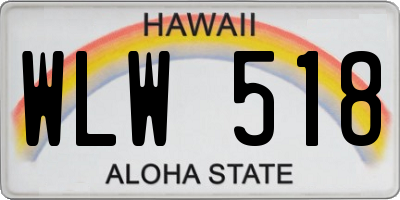 HI license plate WLW518