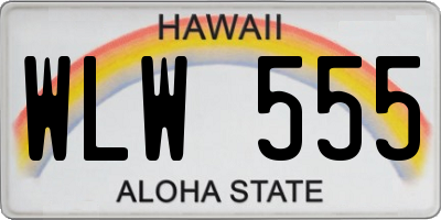 HI license plate WLW555