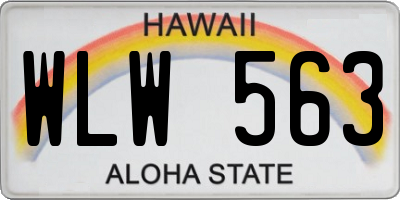 HI license plate WLW563
