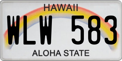 HI license plate WLW583