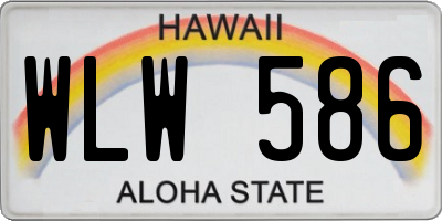 HI license plate WLW586