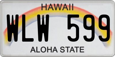 HI license plate WLW599