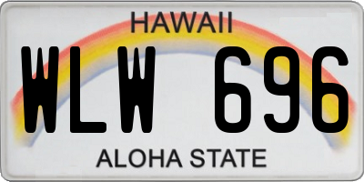 HI license plate WLW696