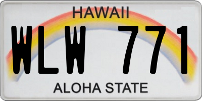 HI license plate WLW771