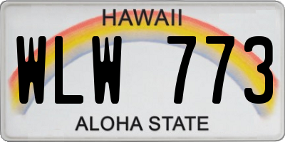 HI license plate WLW773