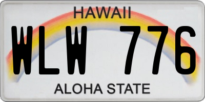 HI license plate WLW776