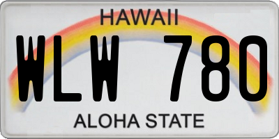 HI license plate WLW780
