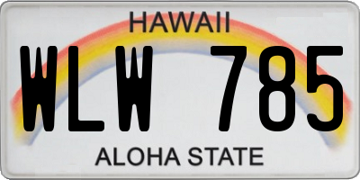 HI license plate WLW785