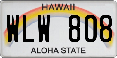HI license plate WLW808