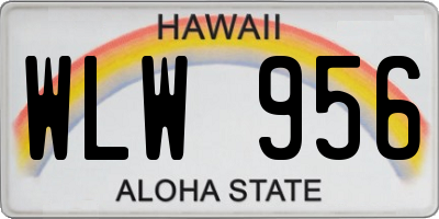 HI license plate WLW956