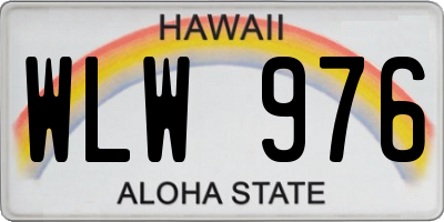 HI license plate WLW976