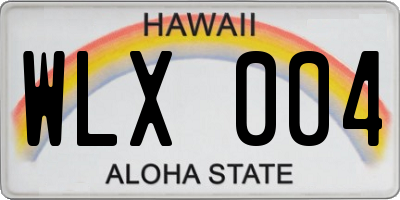 HI license plate WLX004