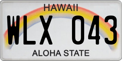 HI license plate WLX043