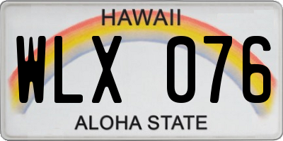 HI license plate WLX076
