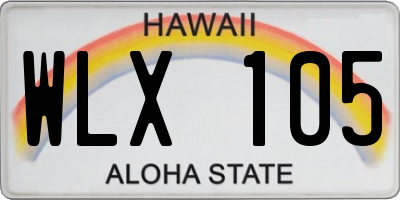 HI license plate WLX105