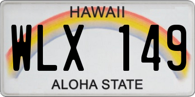 HI license plate WLX149