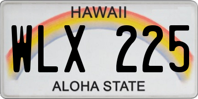 HI license plate WLX225