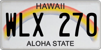 HI license plate WLX270