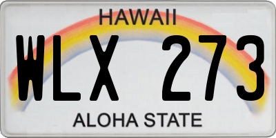 HI license plate WLX273