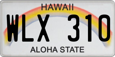 HI license plate WLX310
