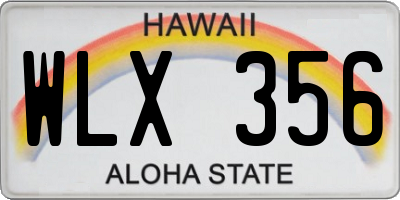 HI license plate WLX356