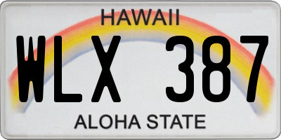HI license plate WLX387