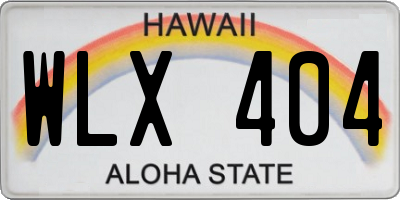 HI license plate WLX404