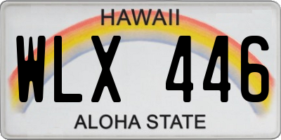 HI license plate WLX446