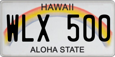 HI license plate WLX500