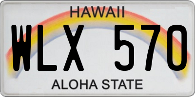 HI license plate WLX570