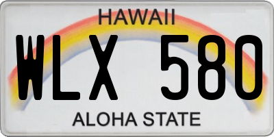 HI license plate WLX580