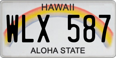 HI license plate WLX587
