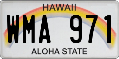 HI license plate WMA971