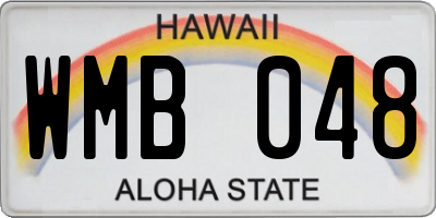 HI license plate WMB048
