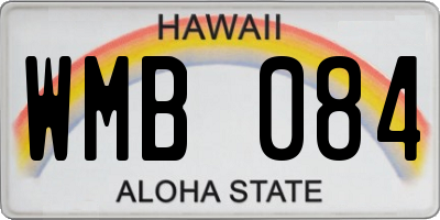 HI license plate WMB084