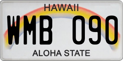 HI license plate WMB090