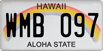 HI license plate WMB097
