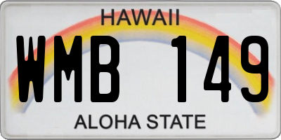 HI license plate WMB149