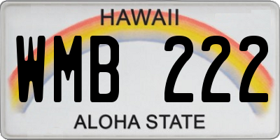 HI license plate WMB222