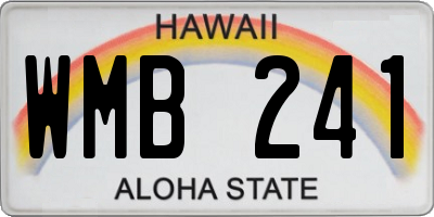 HI license plate WMB241