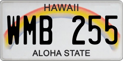 HI license plate WMB255