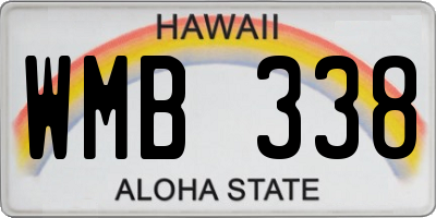 HI license plate WMB338