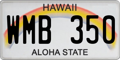 HI license plate WMB350