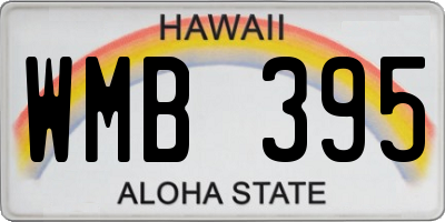 HI license plate WMB395