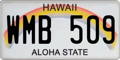 HI license plate WMB509