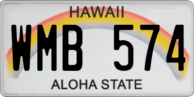 HI license plate WMB574