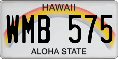 HI license plate WMB575